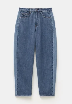 Two Tone Barrel Leg Jeans