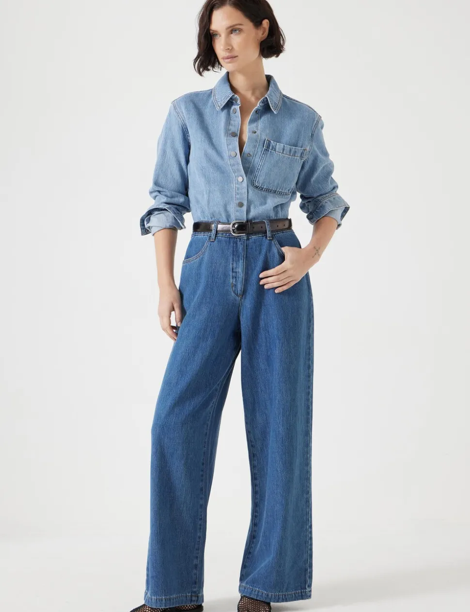 Two Tone Evelyn Denim Jumpsuit