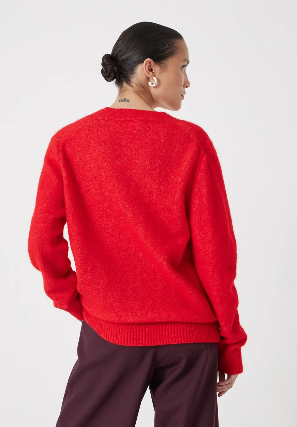 V Neck Wool Blend Jumper