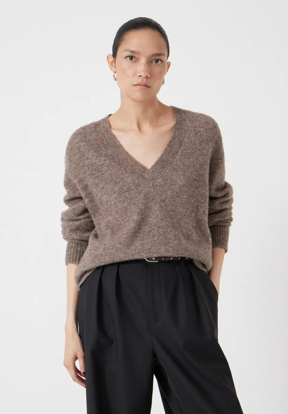 V Neck Wool Blend Jumper