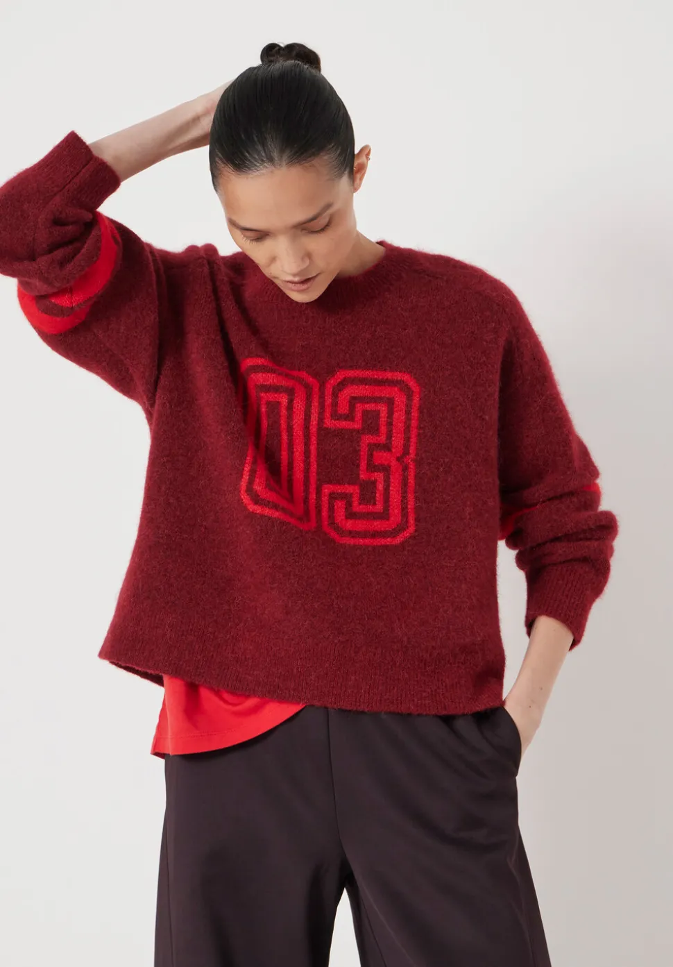Varsity Jacquard Wool Blend Jumper