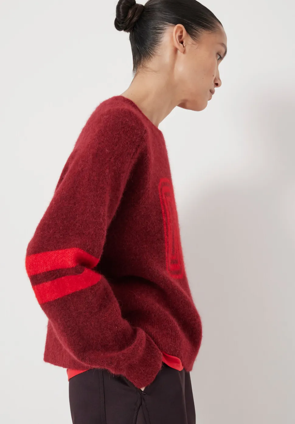 Varsity Jacquard Wool Blend Jumper