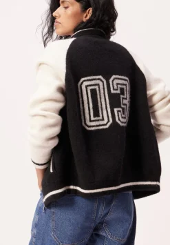 Varsity Logo Wool Blend Bomber Jacket