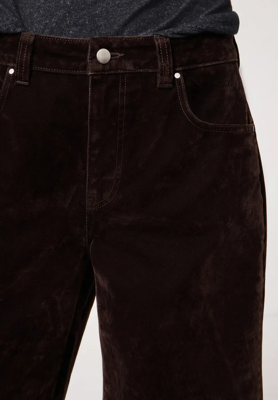 Velvet Cropped Bree Barrel Leg Jeans