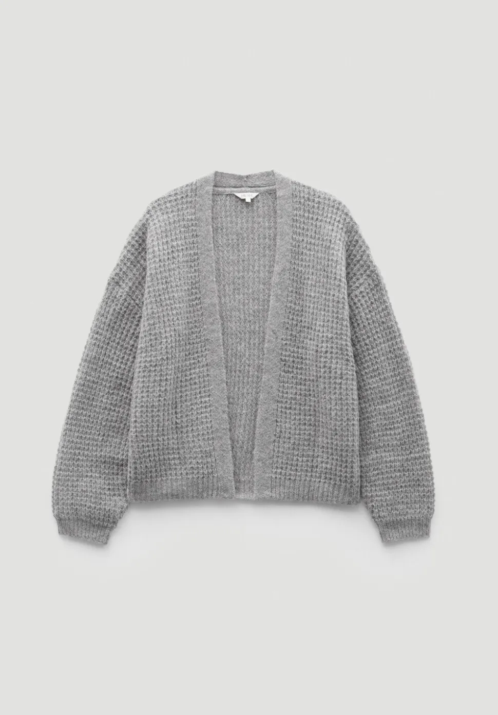 Waffle Stitch Wool Blend Edge to Edge Cardigan
