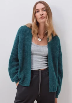 Waffle Stitch Wool Blend Edge to Edge Cardigan