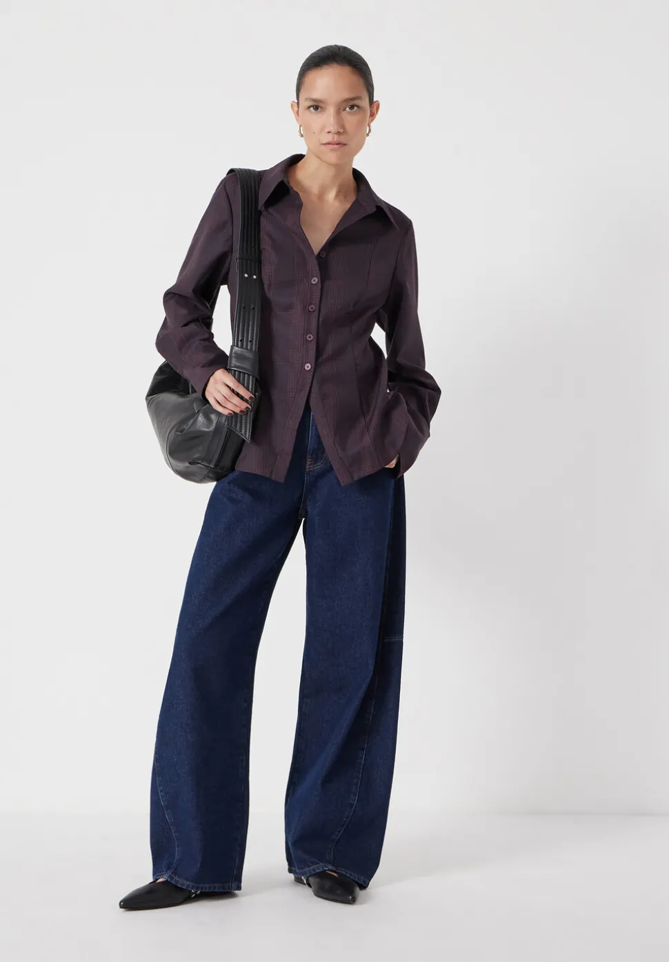 Waisted Checked Wool Shirt