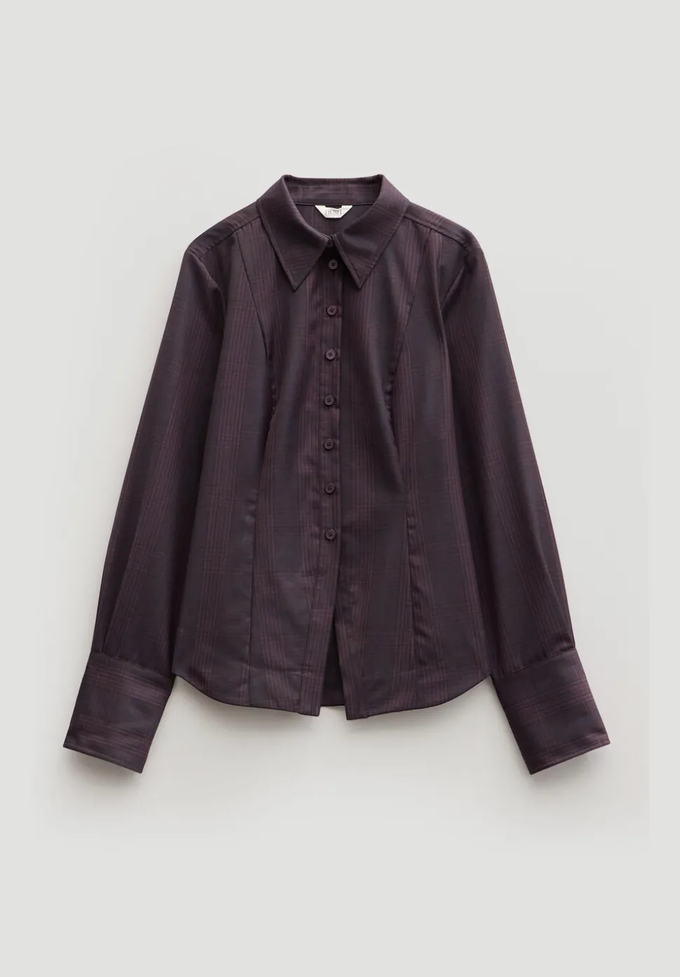 Waisted Checked Wool Shirt