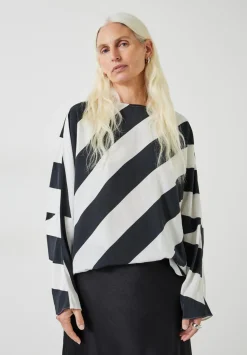 Whitney Diagonal Oversized Stripe Top