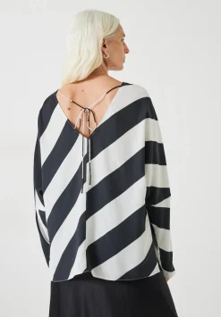 Whitney Diagonal Oversized Stripe Top