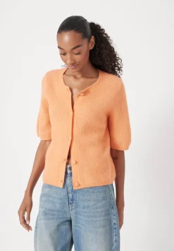 Wool Blend Short Sleeve Ribbed Cardigan