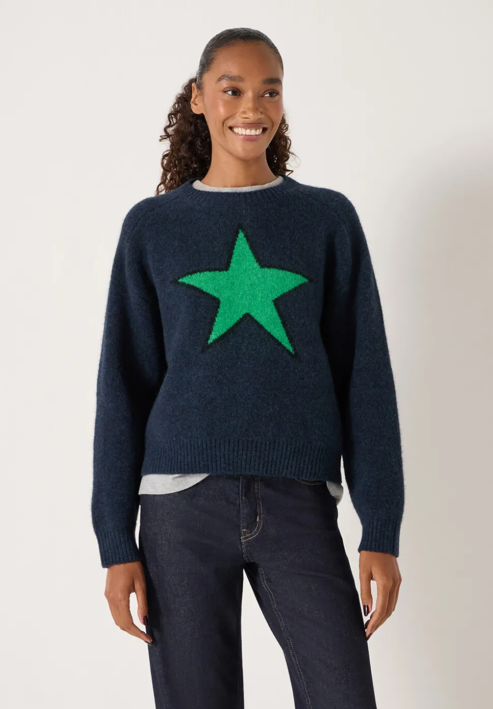 Wool Blend Star Jacquard Jumper