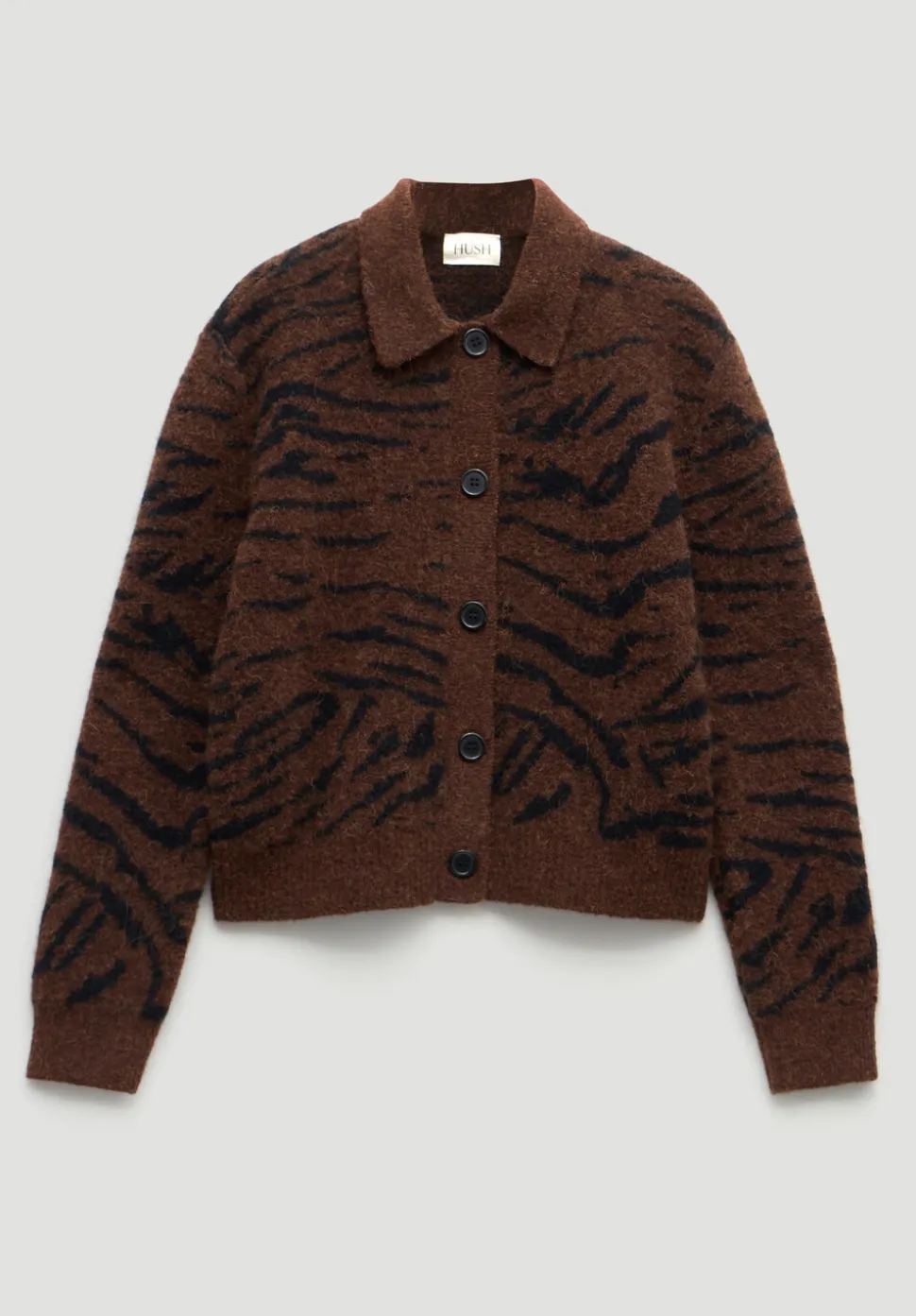 Wool Blend Tiger Jacquard Shirt Jacket