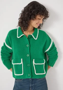 Wool Blend Whipstitch Trim Shirt Jacket