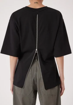 Zip Back Cotton T-Shirt