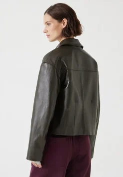 Zip Front Leather Jacket