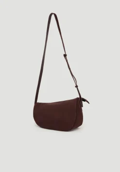 Zippy Crescent Leather Crossbody Bag