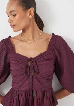 Zoe Crinkle Peplum Top