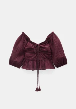 Zoe Crinkle Peplum Top